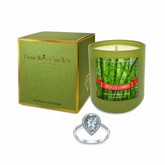 Green Leaf and Bamboo Jewelry Candle
