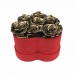 Heart Shaped Red Suede Box - Preserved Roses