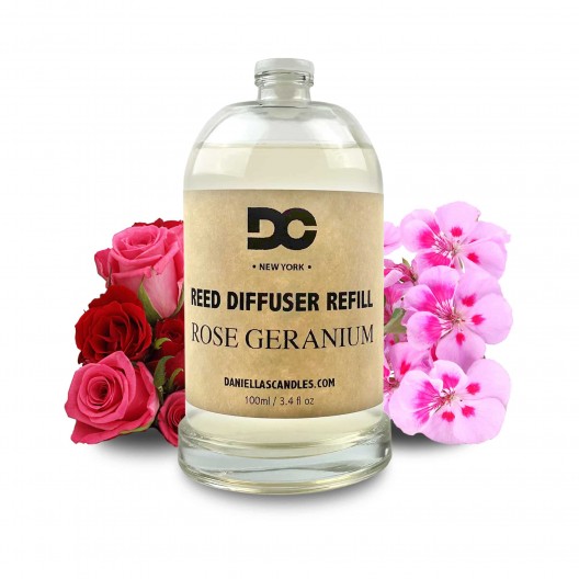 Rose Geranium Reed Diffuser Refill Oil 3.4oz/100mL