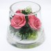 Pink Roses Floral Arrangement In A Small Vase