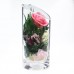 Pink Rose Floral Arrangement In Heart-Shaped Vase
