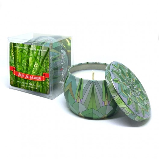 Green Leaf and Bamboo Travel Tin Candle
