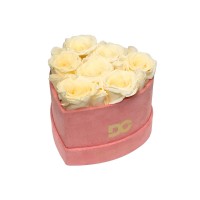 Heart Shaped Pink Suede Box - Preserved Roses Heart Shaped Pink Suede Box - Preserved Roses