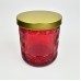 Private Label Red Swirl Cut Glass Candle
